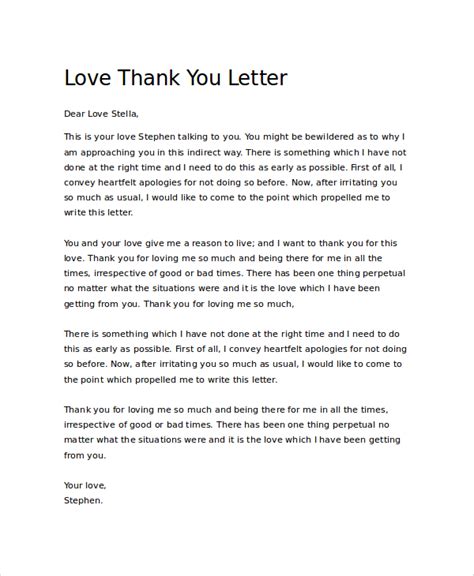 Thank You In Letter