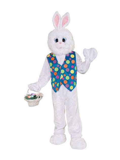 Plush White Bunny Rabbit Costume Adults Deluxe Easter Bunny Outfit