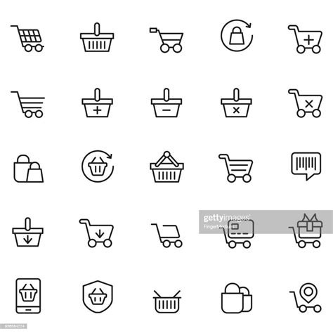 Shopping Basket Icon Set High Res Vector Graphic Getty Images