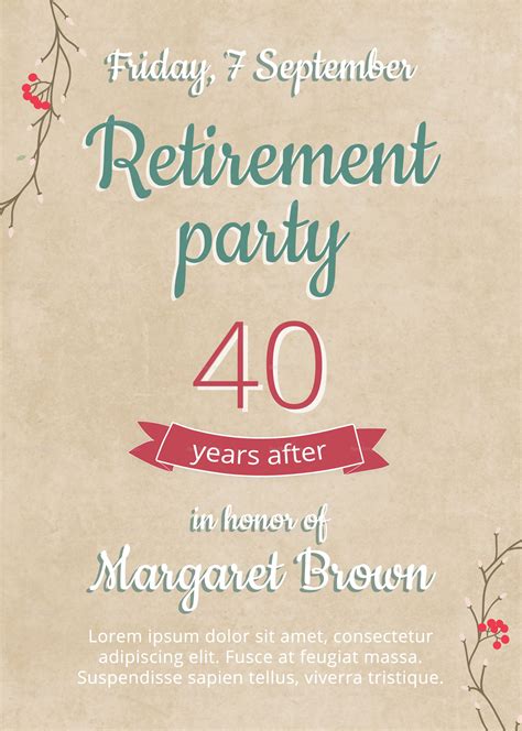 Free Retirement Party Flyer Design Template In Psd Word Retirement