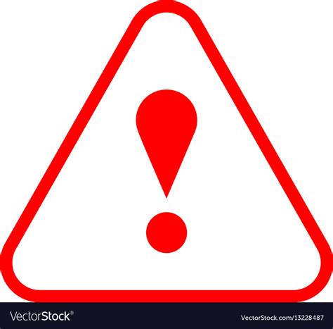 Red Triangle Exclamation Mark Icon Warning Sign Vector Image