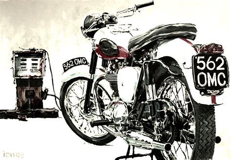 Vintage Motorcycle Art 3 Inazuma Café Racer