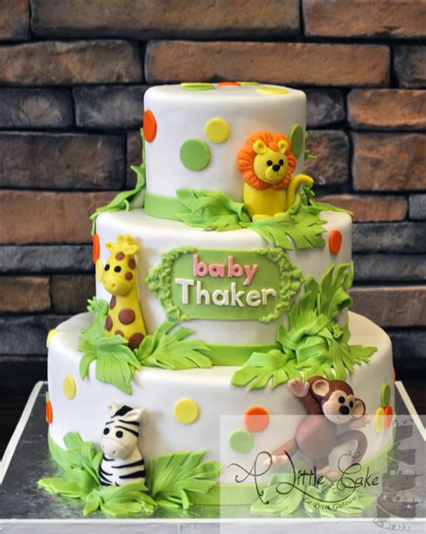 Baby Jungle Animals Baby Shower Cake