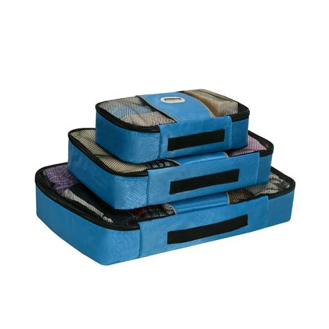 Rockland Luggage Packing Cubes Set Of 3 Blue