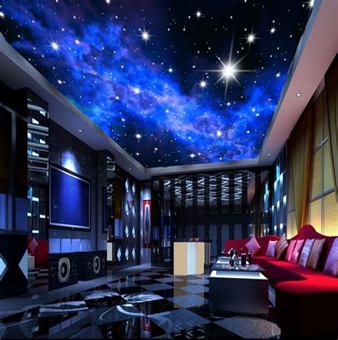 Time lapse of me painting a night sky murals, night sky on a ceiling. Murals 3D Star Nebula Night Sky Wall Painting Ceiling ...