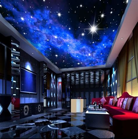 1024x768 galaxy print wallpaper for bedroom>. Murals 3D Star Nebula Night Sky Wall Painting Ceiling ...