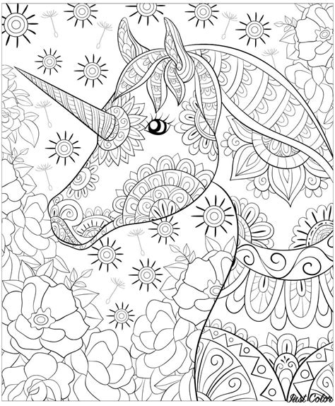 Printable Unicorn Coloring Pages For Adults Happier Human