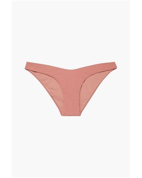 Melissa Odabash Synthetic Vienna Ribbed Low Rise Bikini Briefs In Pink