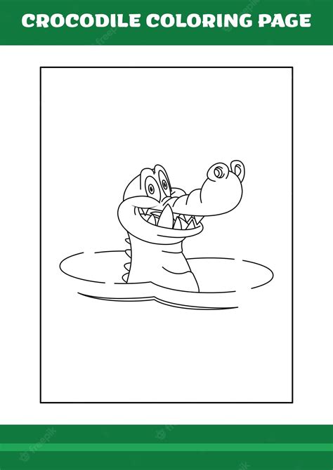 Ilustração De Página Para Colorir De Crocodilo De Crocodilo De Desenho