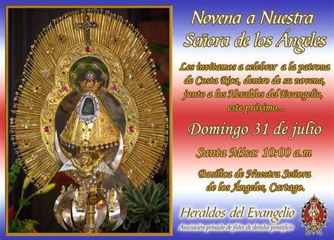 Invitación Misa De La Novena A Nuestra Señora De Los Ángeles