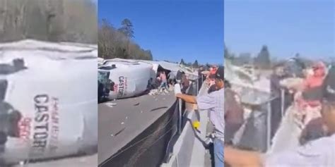 Viral Vuelca tráiler en autopista Xalapa Perote en Veracruz