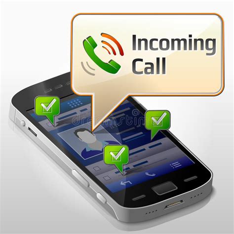 Smartphone With Message Bubble About Incoming Call Royalty Free Stock