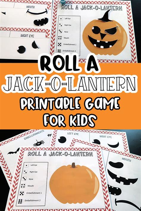 Roll A Jack O Lantern Free Printable