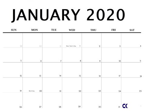 2020 Monday To Friday Schedule Template Calendar Template Printable