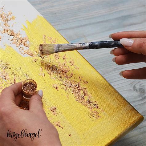 Malen lernen: Leinwand mit Gold, Acryl und LEDs - Krigelkragel Abstrakte malerei lernen speed version youtube von abstrakt malen für anfänger photo.