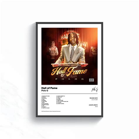 Polo G Poster Hall Of Fame Album Cover Spotify Scannable Etsy