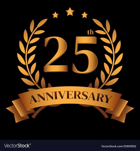 25th Golden Anniversary Logo Royalty Free Vector Image