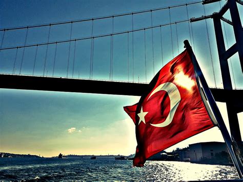 4k Free Download Turkish Flag Bayrak Turkiye Deniz Kopru Manzara