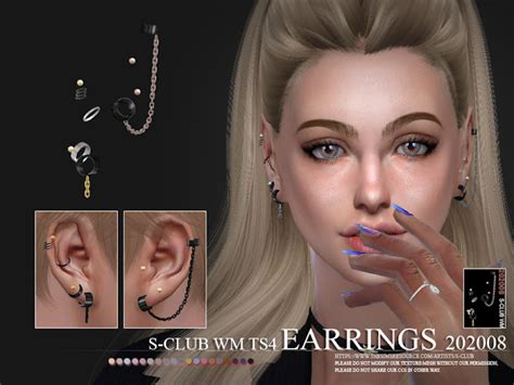 Ear Cuff Piercing Earrings The Sims 4 P4 Sims4 Clove Share Asia