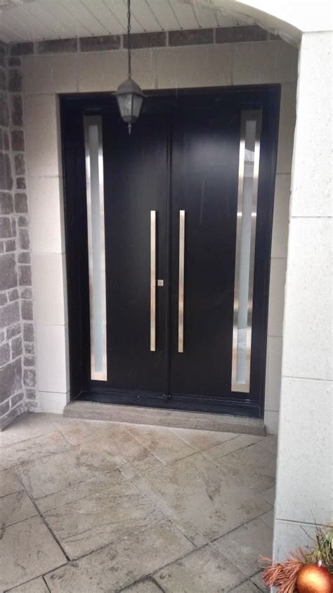 modern double door black exterior door modern doors