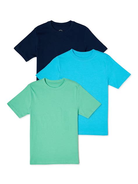 Wonder Nation Boys Solid Crewneck Short Sleeve T Shirt 3 Pack Sizes 4