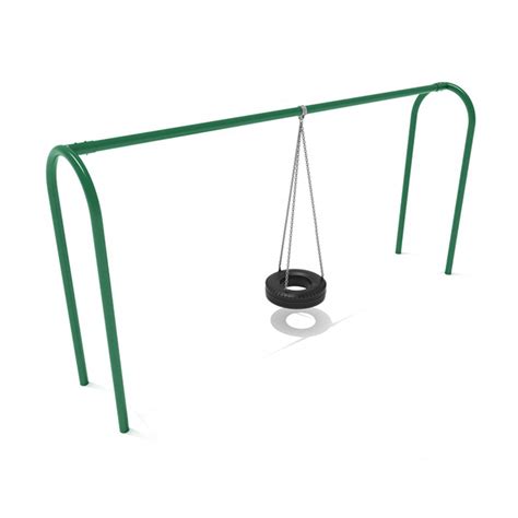 8 Foot High Elite Arched Post Commercial Swing Set With Tire Swing 1