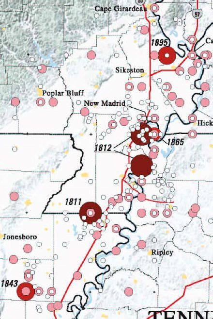 New Madrid Seismic Zone Maps Of Past Quake Activity Map New Madrid