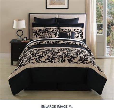 Isla ottoman in taupe with white legs by black mango. 8 Piece King Montessie Black and Taupe Comforter Set ...