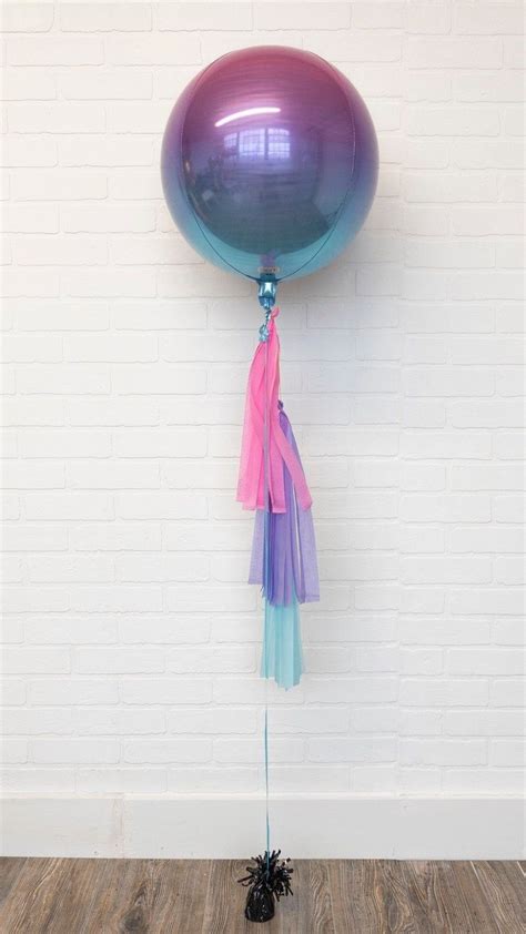 16 Ombre Pink Blue Balloon With Tassels Baby Shower Etsy Blue