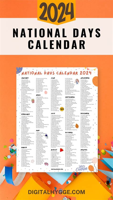 National Days Calendar 2024 Printable Pdf Calendar Of Events Fun