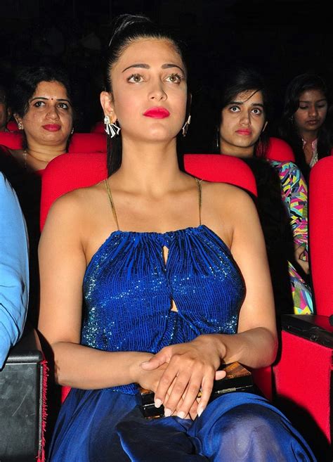 Shruti Haasan Looks Super Sexy In A Blue Revealing Dress At Telugu Film