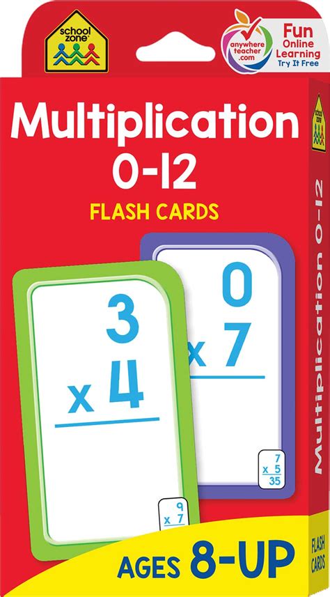 Multiplication 0 12 Flash Cards Fun Stuff Toys