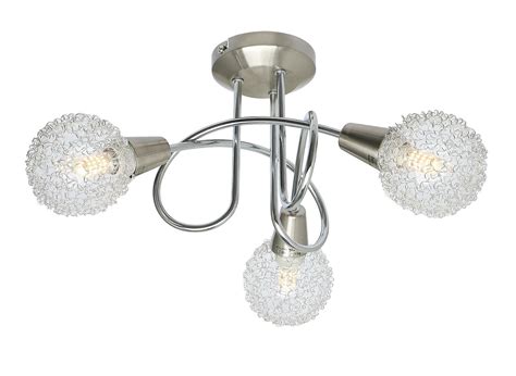 Globe Mesh Shade 3 Way Ceiling Light Spotlight Ceiling Fixture Chrome