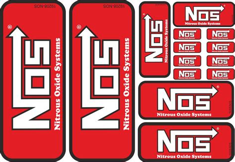 Nos Decal Sticker Nitrous Oxide Label Graphic Set Vinyl Adhesive 14 Pcs