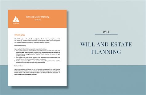 Will And Estate Planning Template Download In Word Google Docs Template Net