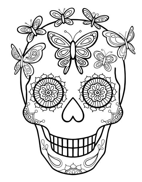 Printable Day Of The Dead Coloring Pages