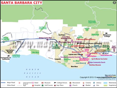 Santa Barbara City Map Map Of Santa Barbara California