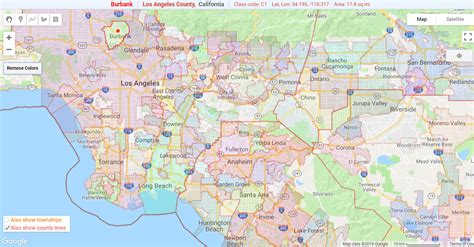 Postal Code Los Angeles County Zip Code Map