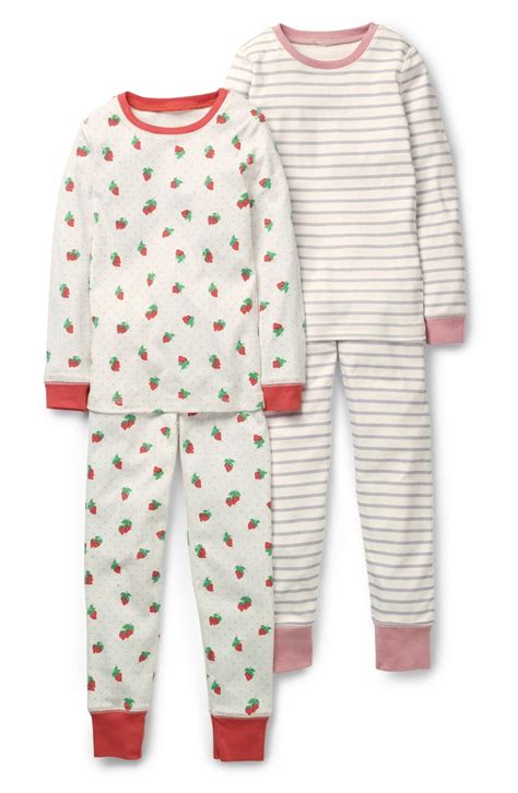 Mini Boden 2 Pack Fitted Two Piece Pajamas Toddler Girls Little Girls
