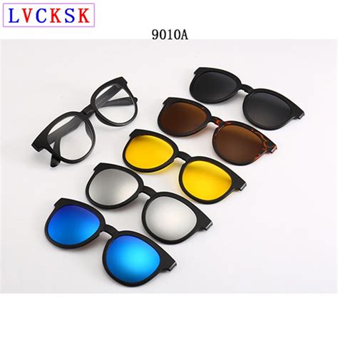 polarized sunglasses men women 5 in 1 magnetic clip on glasses tr90 optical prescription eyewear