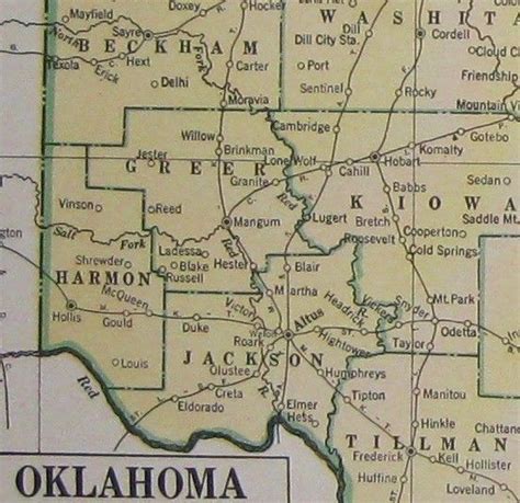 1931 Antique Oklahoma State Map Rare Poster Size Vintage Map Of