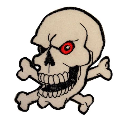 Evil Eye Skull Crossbones Patch Biker Death Face Embroidered Iron On