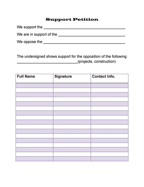Printable Petition Template Free
