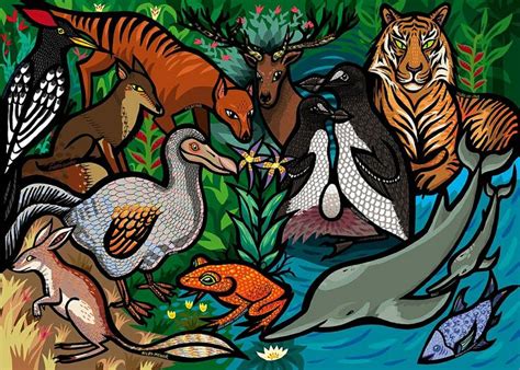 The Extinct Animals Rare Painting Animal Design Poster Extinct
