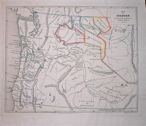 Map Of Oregon Showing The Location Of Indian Tribes Websters Fine