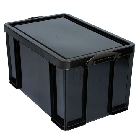 Extra Strong Black 84l Plastic Storage Box Departments Diy At Bandq
