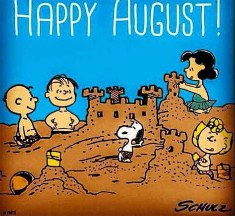 Happy August Peanuts Charlie Brown Snoopy Snoopy Cartoon Snoopy Images