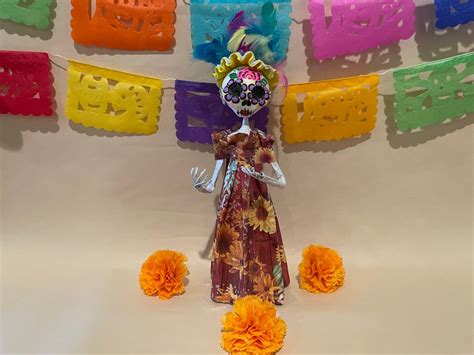 Catrina Day Of The Dead Catrina With Feathers Paper Mache Etsy