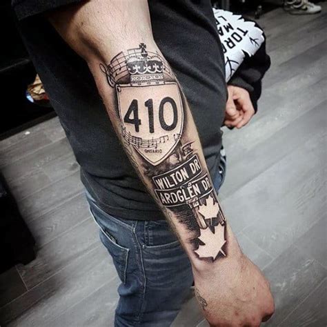 30 Street Sign Tattoo Ideas For Men Navigational Designs