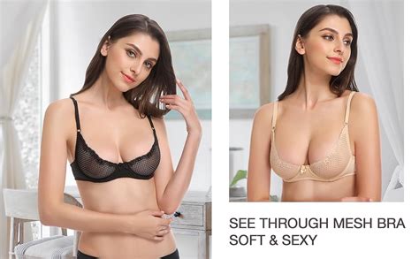 wingslove women s sexy 1 2 cup lace bra soft mesh underwired demi bra unlined